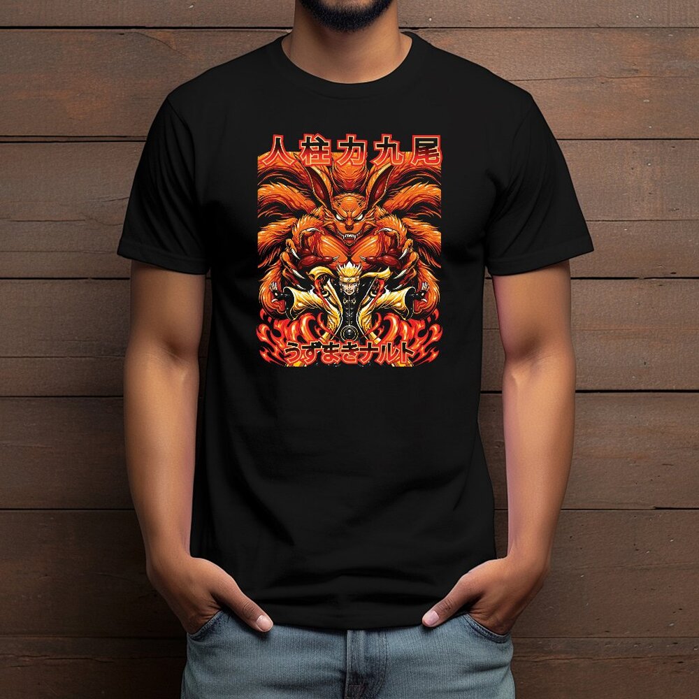 Naruto x Nine-Tails Anime Custom T-shirt